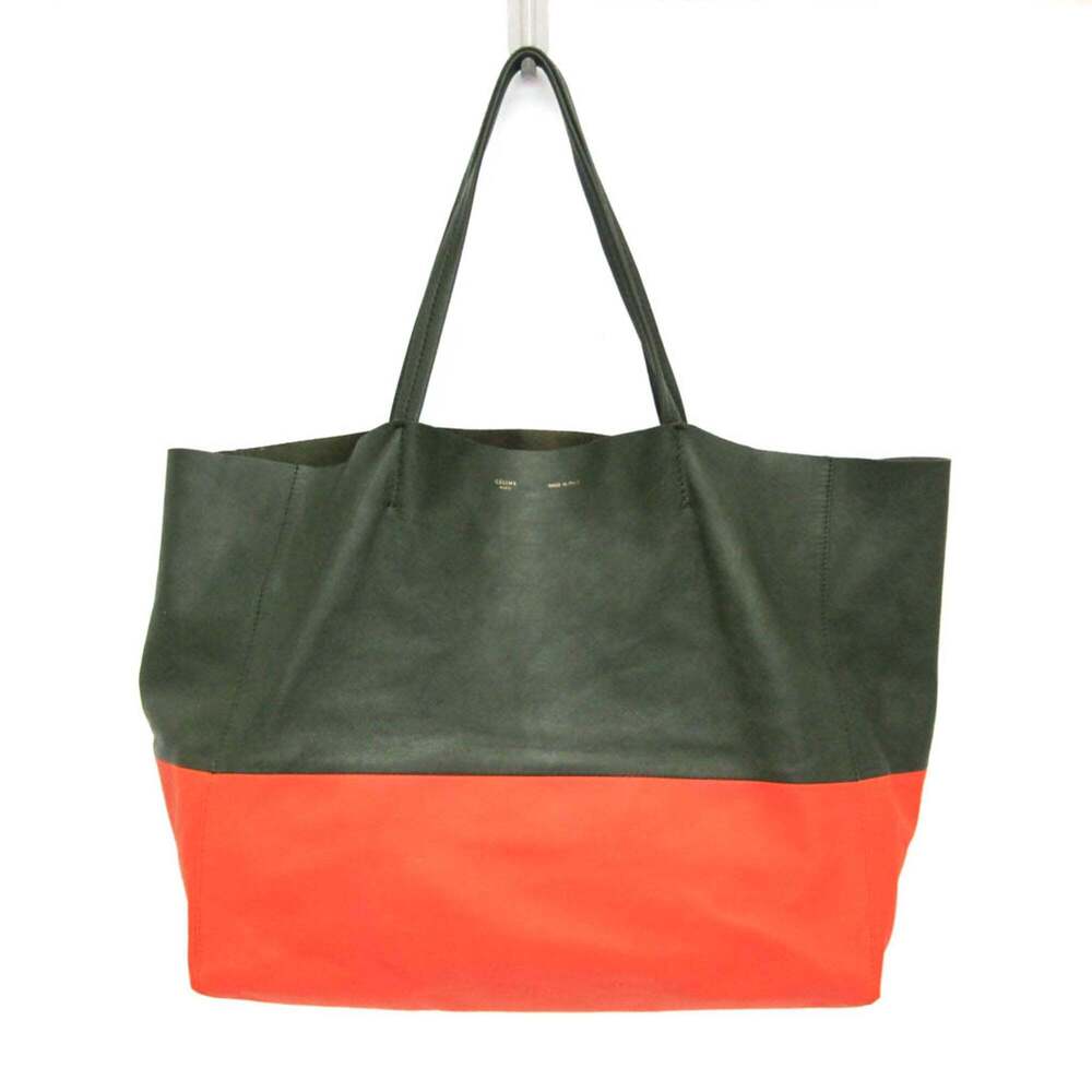 Celine Two-Tone Horizontal Cabas Leather Tote